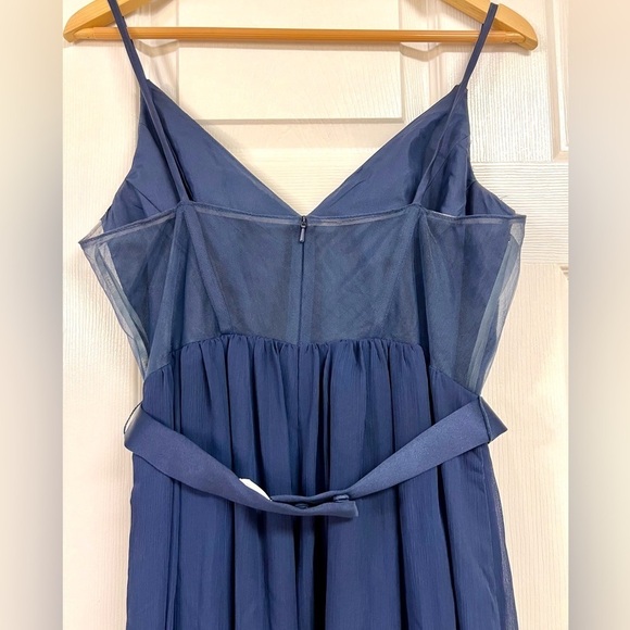 Vera Wang White Plus 14 Royal Blue Chiffon Sleeveless Bridesmaid Dress Maxi - Picture 7 of 8